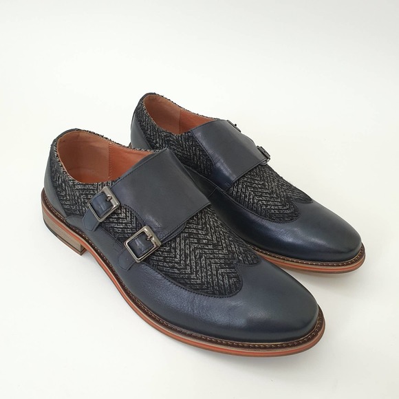 Vintage Foundry Co. Monk Strap Leather Navy Shoes main image 9